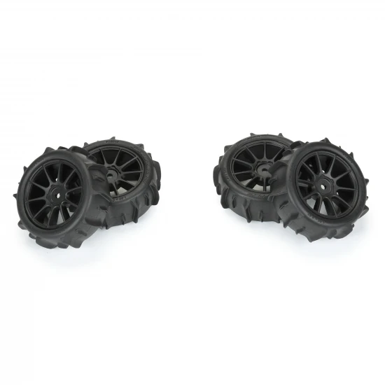 ProLine Dumont Tyres Mounted on 12mm Hex Black Mach-10 Wheels (4) - Typhon GROM