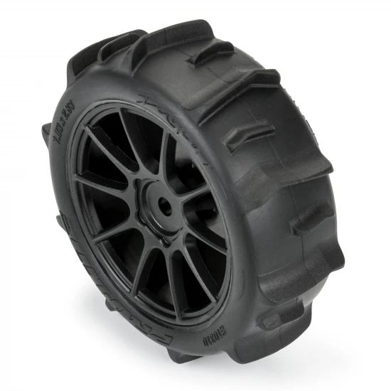 ProLine Dumont Tyres Mounted on 12mm Hex Black Mach-10 Wheels (4) - Typhon GROM
