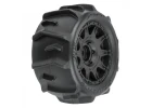 ProLine 1:18 Dumont Tyres Mounted on 12mm Hex Black Raid Wheels (4) - Granite GROM