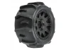 ProLine 1:18 Dumont Tyres Mounted on 12mm Hex Black Raid Wheels (4) - Granite GROM