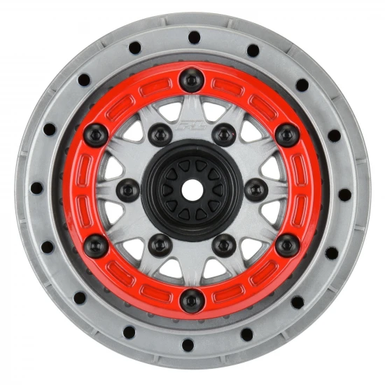 ProLine Raid Bead Loc 12/14mm Hex SC Wheels - Red/Gray (2)