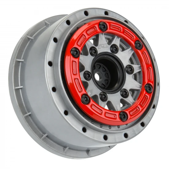 ProLine Raid Bead Loc 12/14mm Hex SC Wheels - Red/Gray (2)