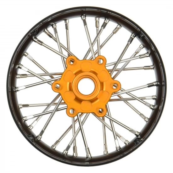 1/4 Pro-Spec Aluminium V2 Bead Front Wheel Black/Gold (1): (2)