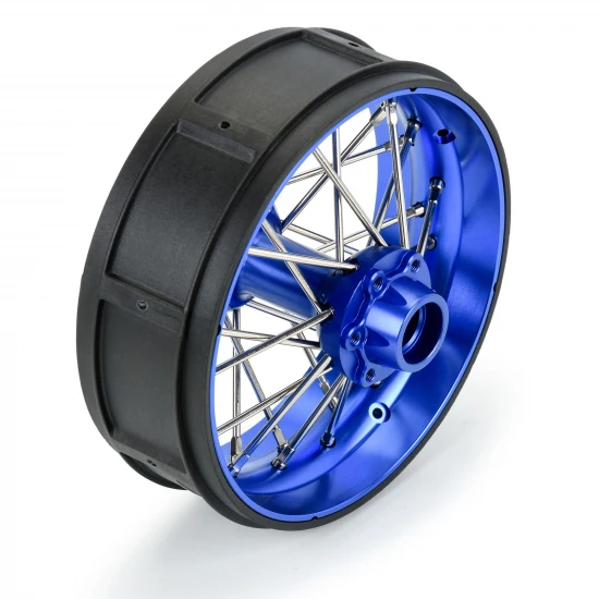 1/4 Pro-Spec Aluminium V2 Bead Rear Wheel Blue/Blue (1): Prom