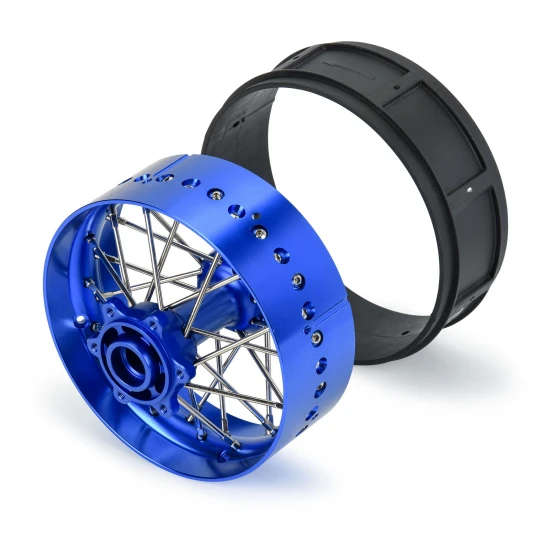 1/4 Pro-Spec Aluminium V2 Bead Rear Wheel Blue/Blue (1): Prom
