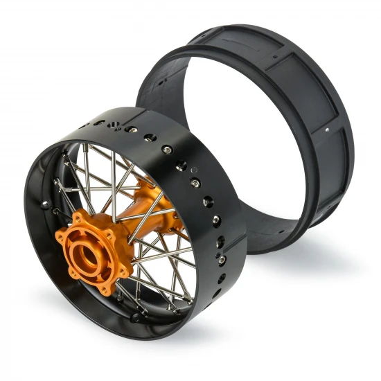 1/4 Pro-Spec Aluminium V2 Bead Rear Wheel Black/Gold (1): Pro