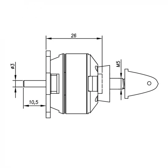 Radient Brushless Motor 2826 1000KV (2-3S)