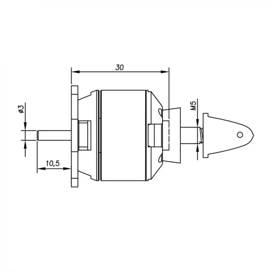 Radient Brushless Motor 2830 1000KV (2-3S)