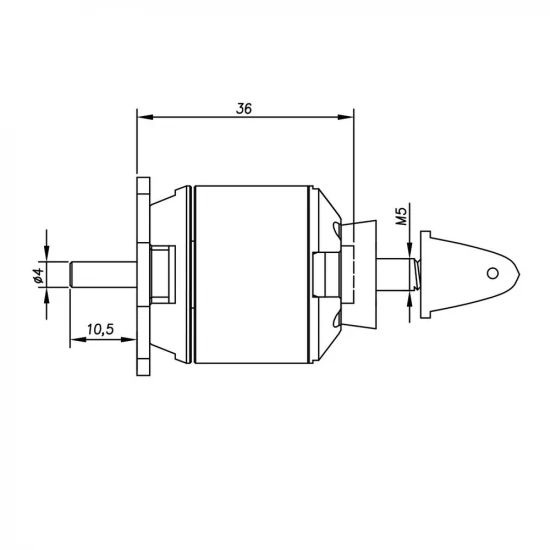 Radient Brushless Motor 2836 1100KV (2-4S)
