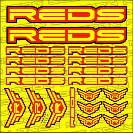 REDS Stickers 150x150 mm Jaune Fluo