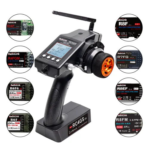 RadioLink RC4GS V3 5 Channel Steerwheel Transmitter With 1 x R6FG-V3 Gyro Receiver and 1 x R6F-V2 Standard Receiver