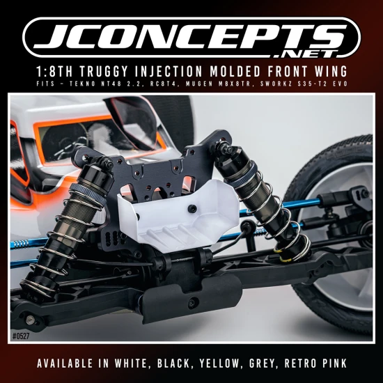 J Concepts 1:8 Truggy Molded Front Wing Grey - 2pc