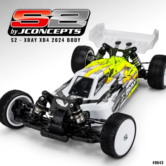 J Concepts S2 - XRAY XB4 2024 Body w/Carpet/Turf/Dirt Wing