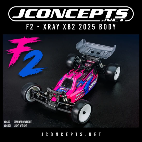 J Concepts F2 - XRAY XB2 2025 Body w/carpet/turf/dirt Wing LW