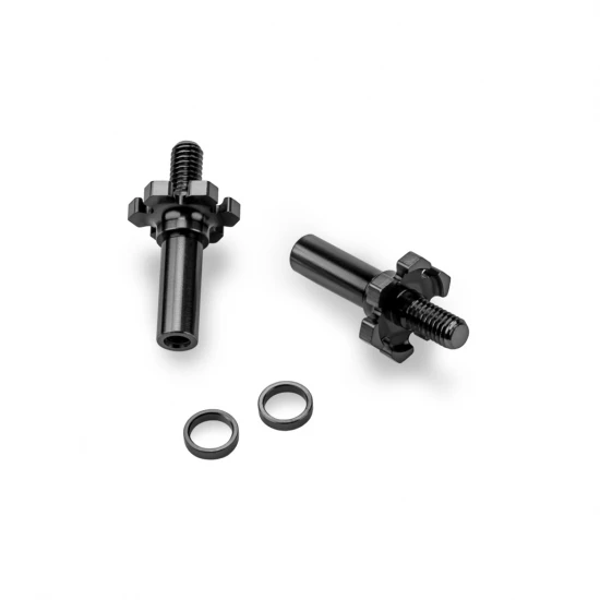 J Concepts Adjustable RC10B7D Titanium Front Axle 2pc - Black