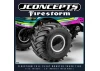 J Concepts Firestorm Full Cleat Monster Truck Tyre - Blue