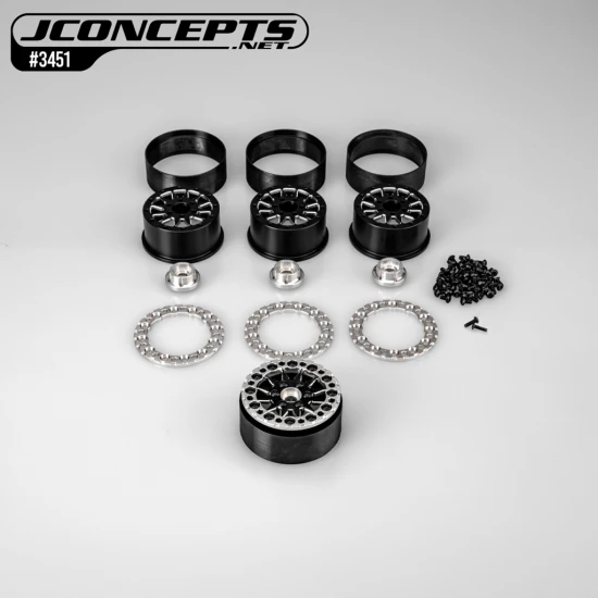 J Concepts Ultra - 2.0 12 Spoke Crawler Wheel Black - 4pc