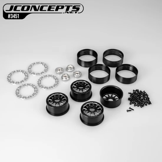 J Concepts Ultra - 2.0 12 Spoke Crawler Wheel Black - 4pc