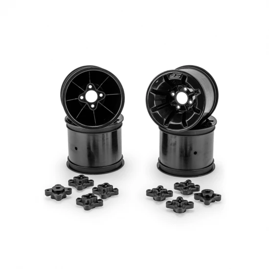 J Concepts Pioneer - RC10T 2.2 Rear Wheel Black + Adapter 4pc