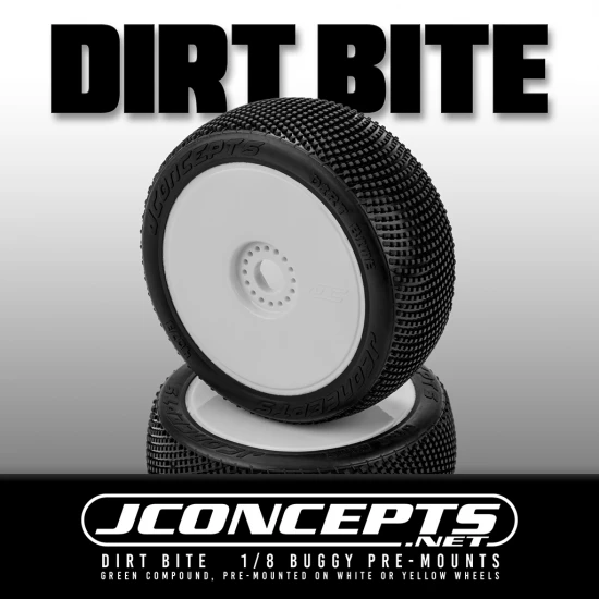 J Concepts Dirt Bite - Green Pre-Mounted on 3357W Wheels