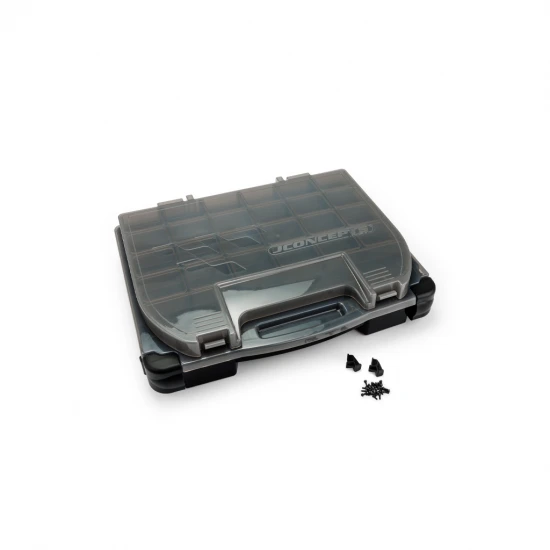 J Concepts Tool Box w/Upper Storage Black /Smoke Grey