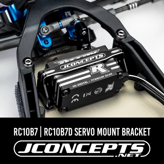 J Concepts RC10B7 / RC10B7D Servo Mount Bracket - Black
