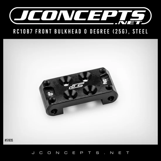 J Concepts RC10B7 Front Bulkhead 0 degree 25g Steel