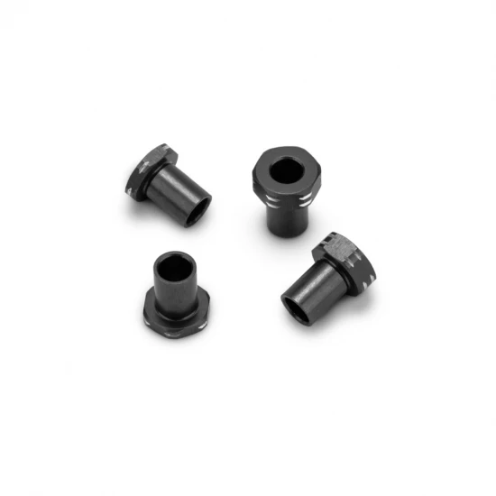 J Concepts RC10B7 Aluminium Caster Hat Bushings, 4pc - Black