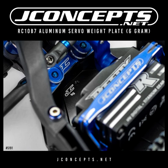J Concepts RC10B7 Aluminium Servo Weight Plate (6g) - Black
