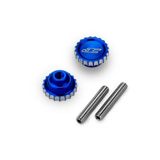 J Concepts 4-40 Future Thumb Nut w/ Set Screw 2pc - Blue