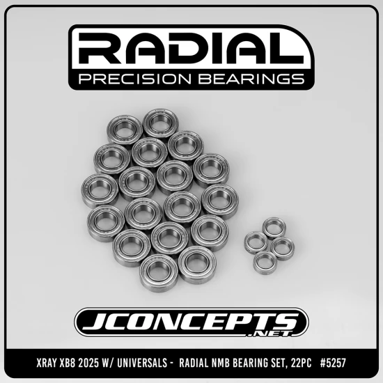 J Concepts Radial NMB bearing kit - Fits XRAY XB8 2025 - 22pc