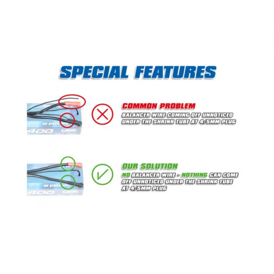2x 2S-Charging Wire - 35cm - XT60 & XH 4/5mm 2mm