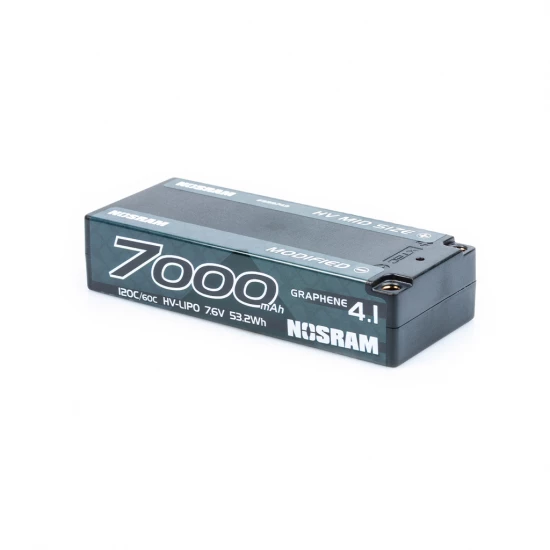 Nosram LiPo 7000mAh G4.1 HV Mid Size - 7.6v 2S HV - 5mm Tubes