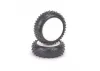 Schumacher Mini Spike 2 Tyres - Yellow - Pre Glued on 1:10 4WD Front Buggy Wheels (2)
