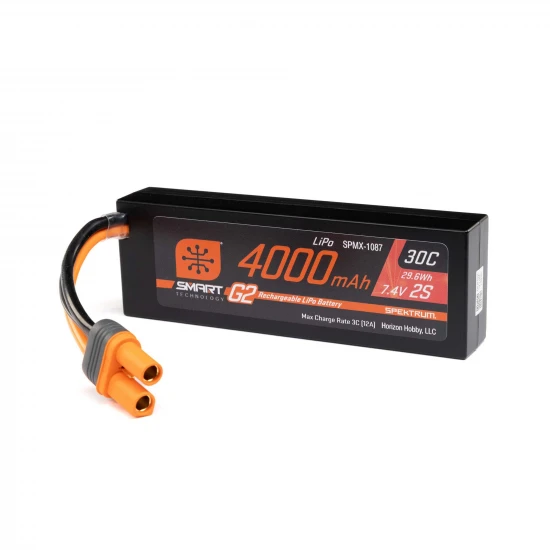 7.4V 4000mAh 2S 30C Smart G2 Hardcase LiPo Battery: IC5