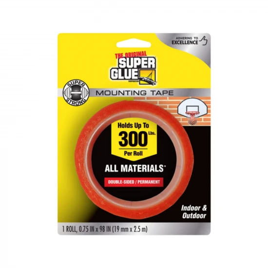 Super Glue Double-Sided Permanent Mounting Tape (1 roll, 19mmx2.5m)