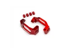 Traxxas Caster blocks, 6061-T6 aluminium (red-anodised), left + right, 4x22mm pin (4), 3x10mm BCS (with threadlock) (4), retainers (4)