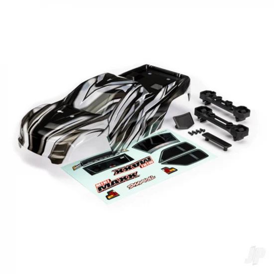 Traxxas Body, Mini MAXX, ProGraphix (graphics are printed, requires paint + final colour application), decals (includes front + rear body latches, hardware) (for clipless mounting)