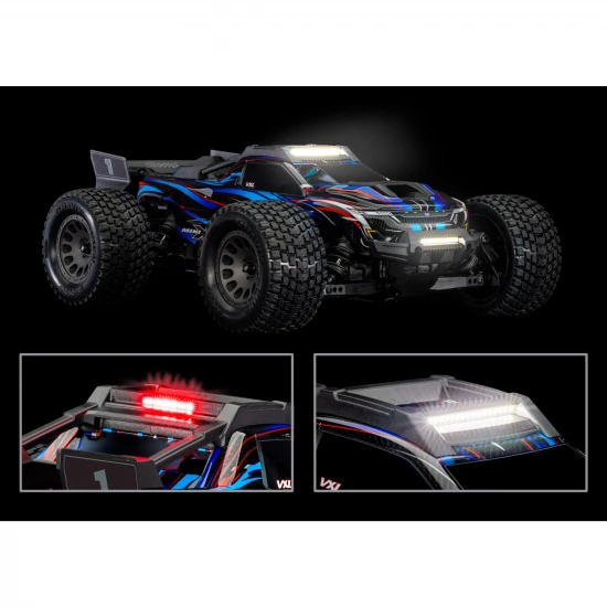 Traxxas LED light kit, Mini XRT, complete (includes front bumper with LED lights, roof skid plate with LED lights, 3-volt accessory power supply, and power tap connector (with cable) (fits 10712 body)