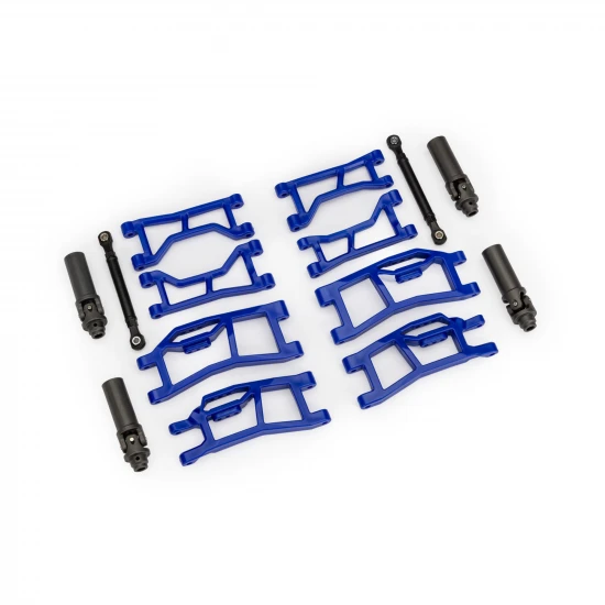 Traxxas Suspension kit, Mini MAXX WideMaxx, blue (includes front + rear suspension arms, front toe links + outer half shafts (extended)