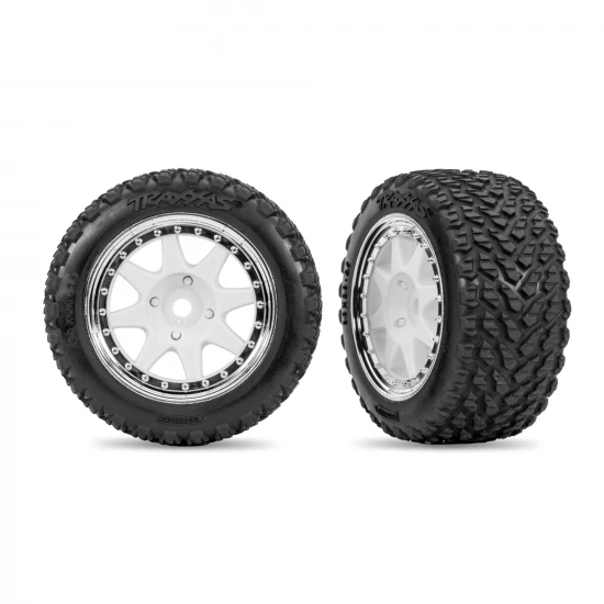Traxxas White Rear Mini Rally wheels with Rally Tires (2)