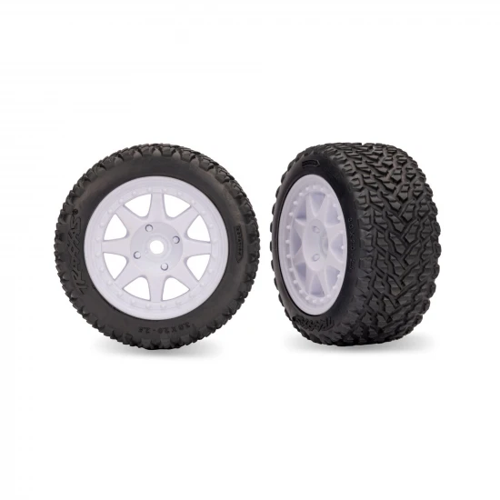 Traxxas White Rear Mini Rally Wheels with Rally Tires (2)