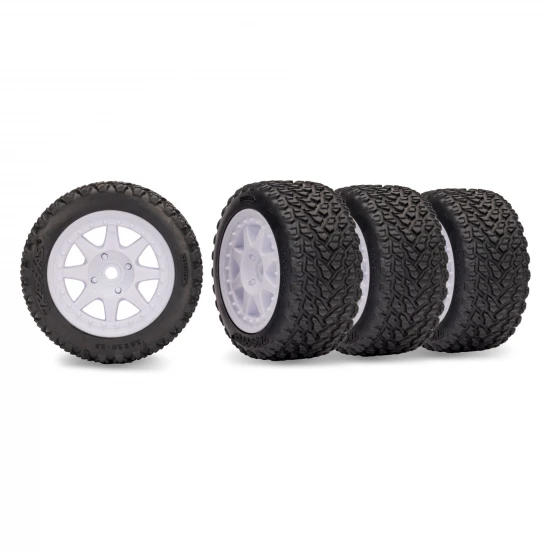 Traxxas White Mini Rally wheels with Rally Tires (F+R)