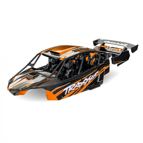 Traxxas Body, Funco Pro Scale Sand Car, orange (painted, decals applied) (assembled with front + rear body supports for clipless mounting, roll cage + interior)