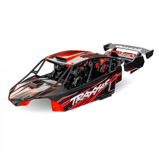Traxxas Body, Funco Pro Scale Sand Car, red (painted, decals applied) (assembled with front + rear body supports for clipless mounting, roll cage + interior)