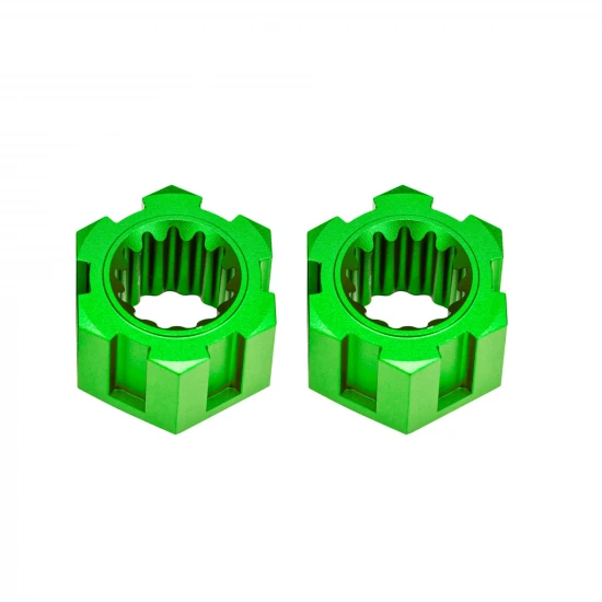 Traxxas Wheel hubs, hex, front (6061-T6 aluminium, green-anodised) (2)