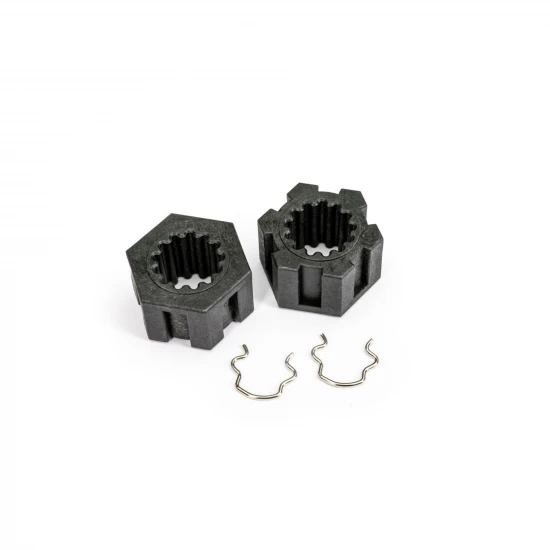 Traxxas Wheel hubs, hex, front (2)/ hex clips (2)