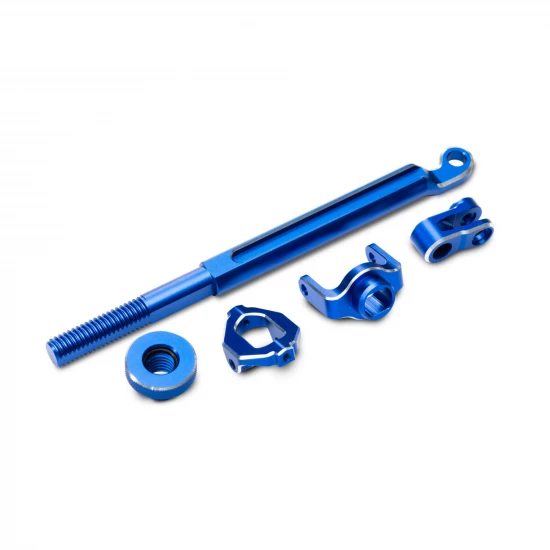 Traxxas Brake linkage, front (blue-anodised 6061-T6 aluminium), mounting hardware