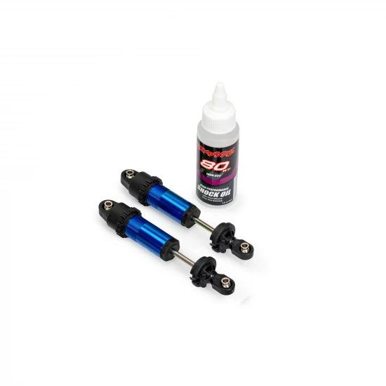 Traxxas Shocks, GT-MAXX, front, aluminium, blue-anodised (fully assembled w/o springs) (2)
