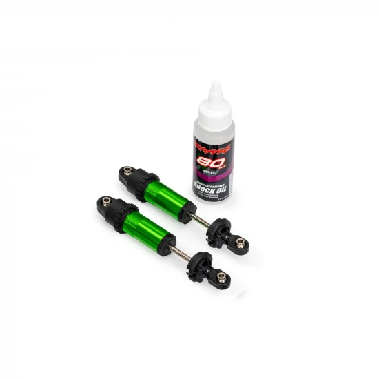 Traxxas Shocks, GT-MAXX, front, aluminium, green-anodised (fully assembled w/o springs) (2)
